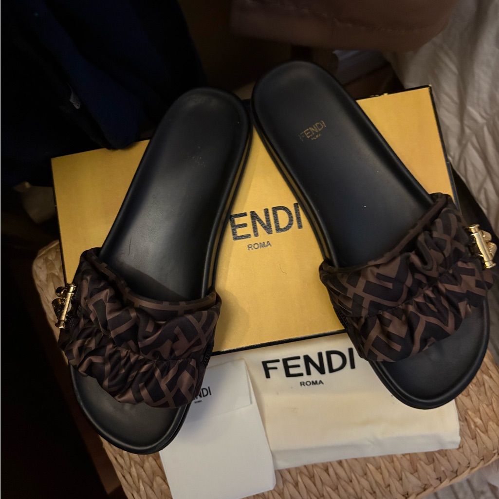 The Product In The Image Is The Fendi Illusion Ff Slide Sandal